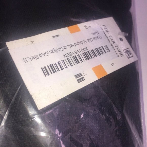 Charter Club Women's Small Black Scalloped Bell-Sleeve Cardigan Retail $79.50 - Picture 5 of 5